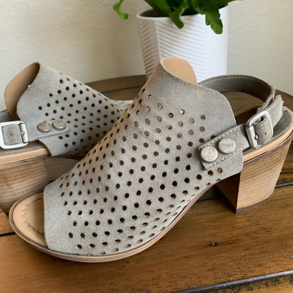 Gray Open Toe Booties
